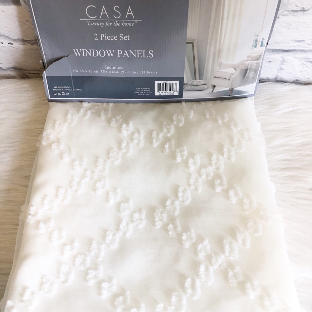 NWT Boho Textured Curtains 37”x84” Set of 2